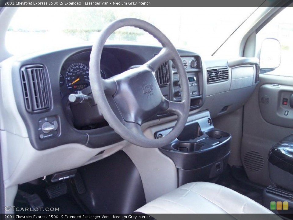 Medium Gray Interior Dashboard for the 2001 Chevrolet Express 3500 LS Extended Passenger Van #43570388