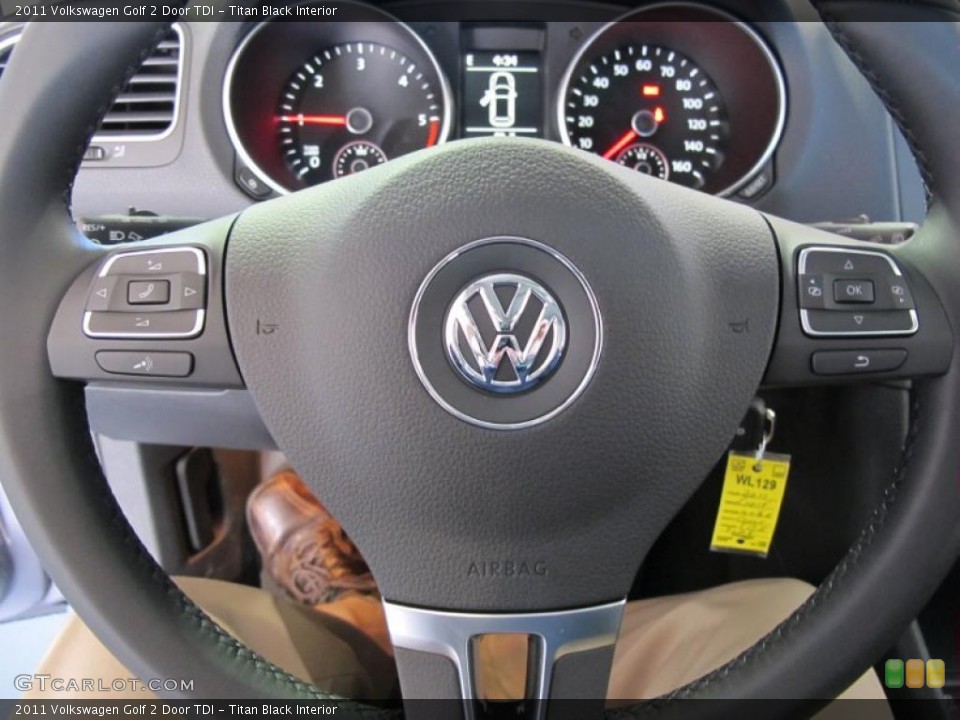 Titan Black Interior Steering Wheel for the 2011 Volkswagen Golf 2 Door TDI #43571922