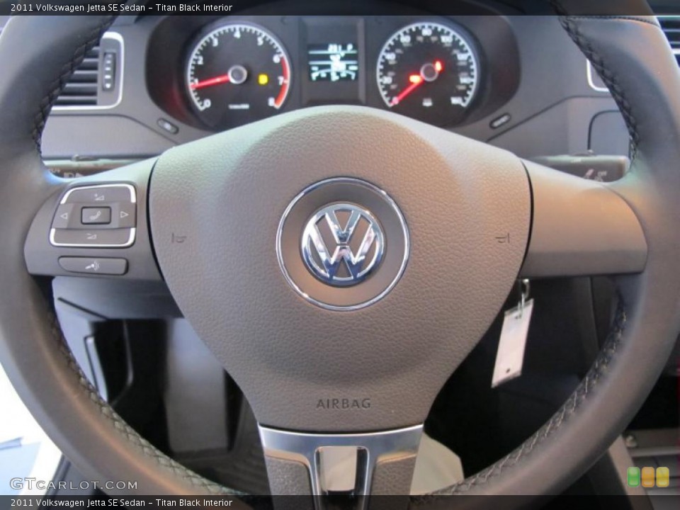 Titan Black Interior Steering Wheel for the 2011 Volkswagen Jetta SE Sedan #43573728