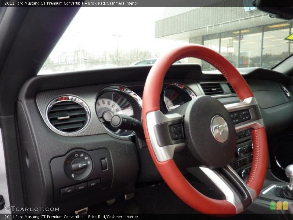 Brick Red/Cashmere Interior Steering Wheel for the 2011 Ford Mustang GT Premium Convertible #43582303