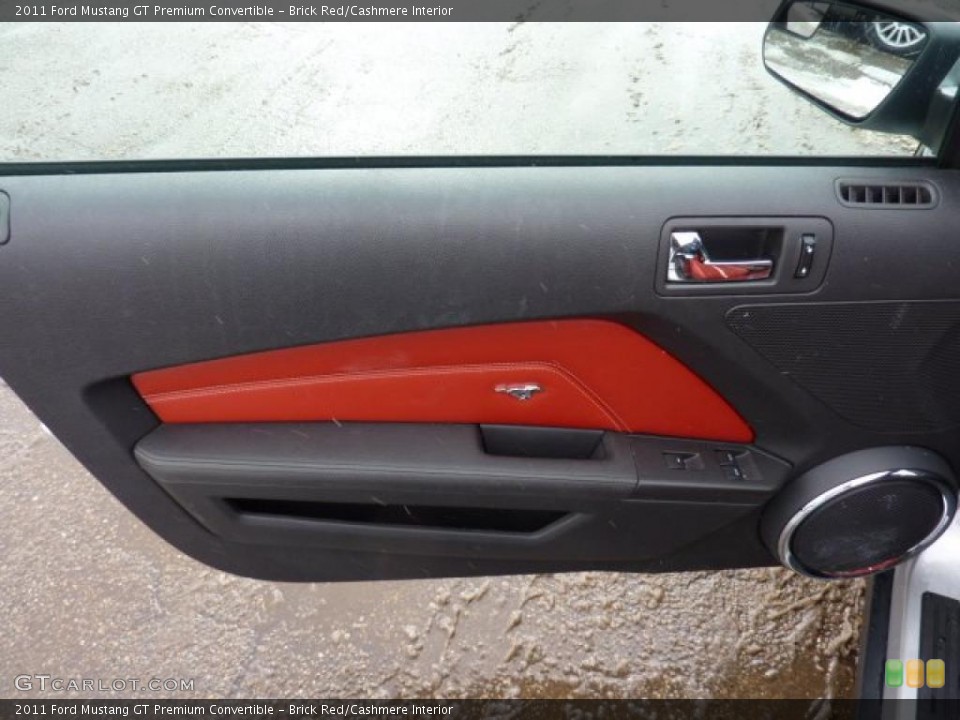 Brick Red/Cashmere Interior Door Panel for the 2011 Ford Mustang GT Premium Convertible #43582315