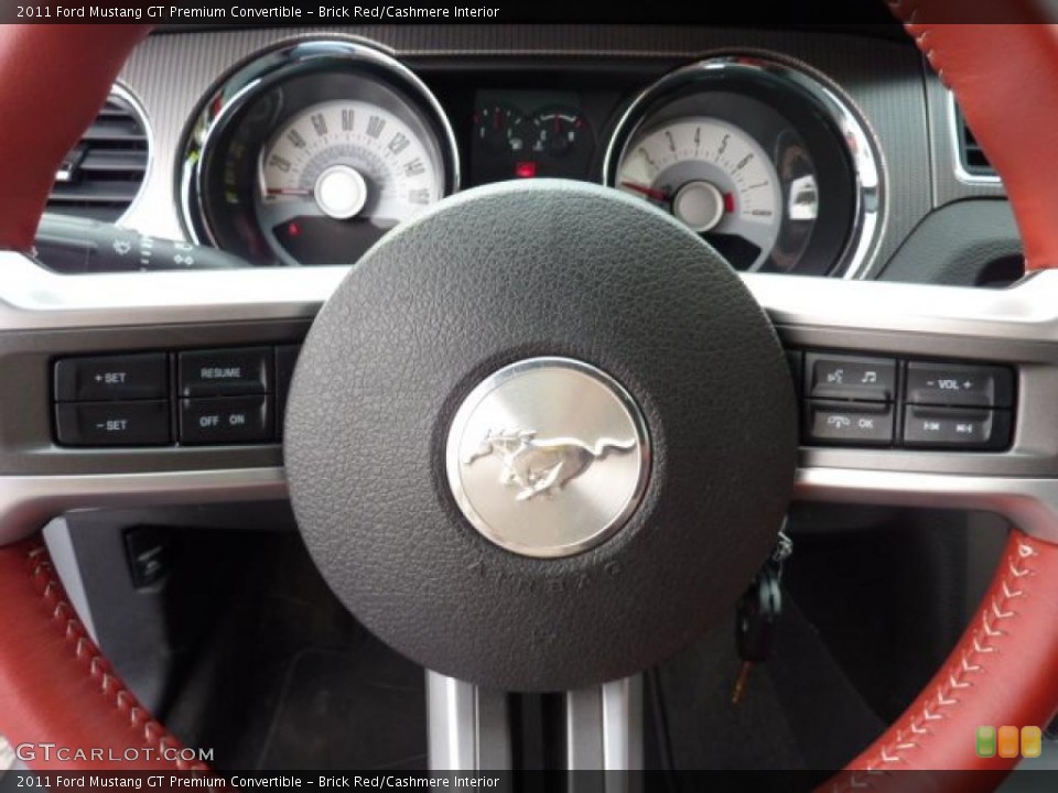 Brick Red/Cashmere Interior Controls for the 2011 Ford Mustang GT Premium Convertible #43582412