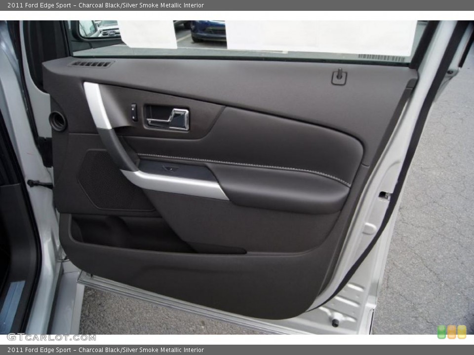 Charcoal Black/Silver Smoke Metallic Interior Door Panel for the 2011 Ford Edge Sport #43588983