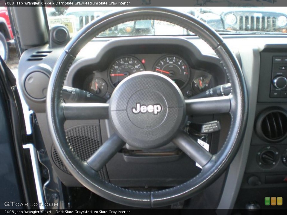 Dark Slate Gray/Medium Slate Gray Interior Steering Wheel for the 2008 Jeep Wrangler X 4x4 #43590707