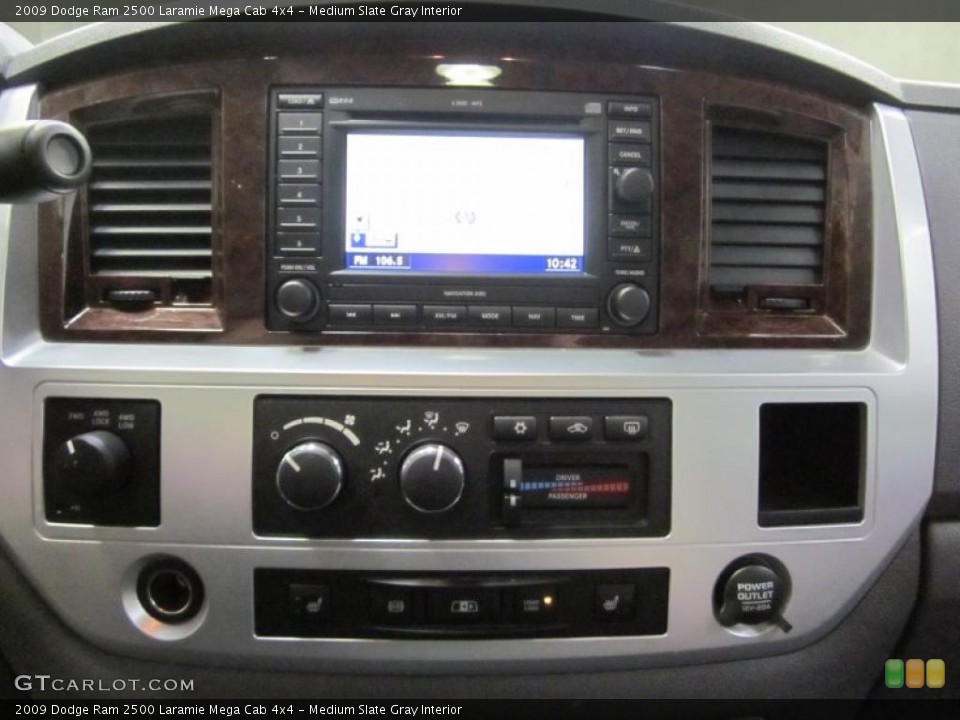Medium Slate Gray Interior Controls for the 2009 Dodge Ram 2500 Laramie Mega Cab 4x4 #43604653