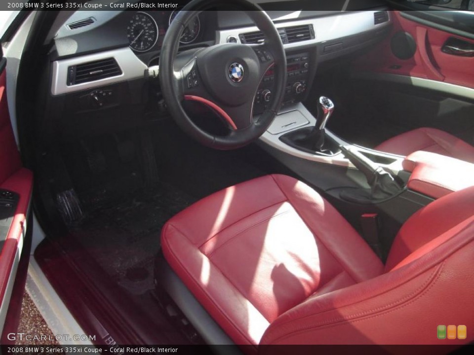Coral Red/Black Interior Prime Interior for the 2008 BMW 3 Series 335xi Coupe #43608482
