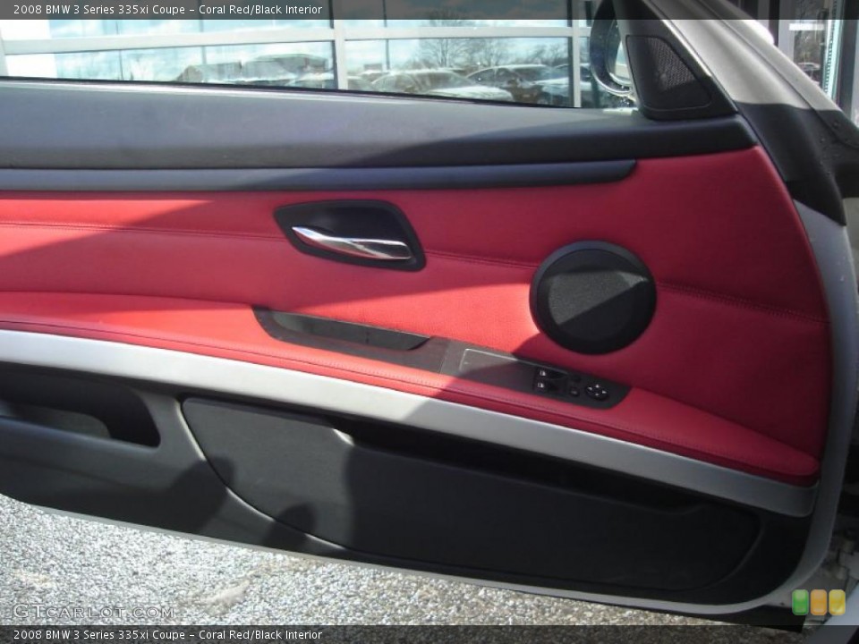 Coral Red/Black Interior Door Panel for the 2008 BMW 3 Series 335xi Coupe #43608525