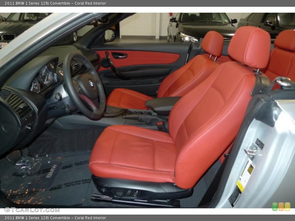 Coral Red Interior Photo for the 2011 BMW 1 Series 128i Convertible #43621023