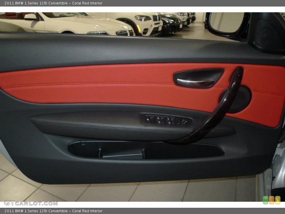 Coral Red Interior Door Panel for the 2011 BMW 1 Series 128i Convertible #43621270