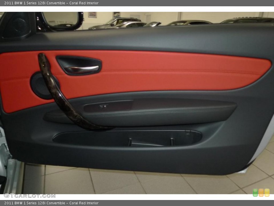 Coral Red Interior Door Panel for the 2011 BMW 1 Series 128i Convertible #43621399