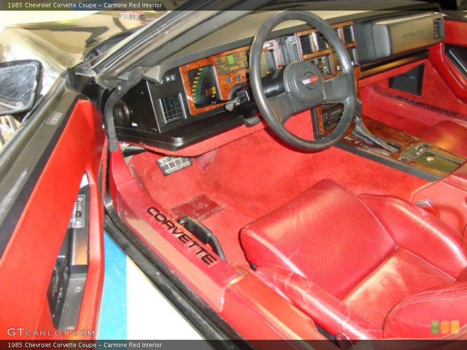 Carmine Red Interior Dashboard for the 1985 Chevrolet Corvette Coupe #43625488