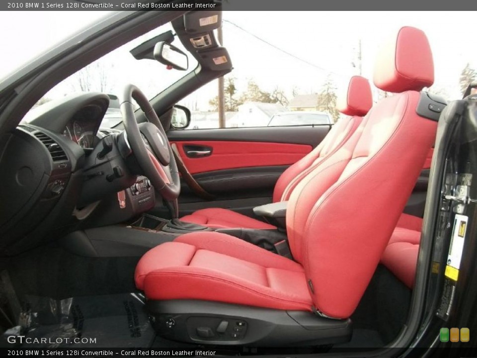 Coral Red Boston Leather Interior Photo for the 2010 BMW 1 Series 128i Convertible #43628080