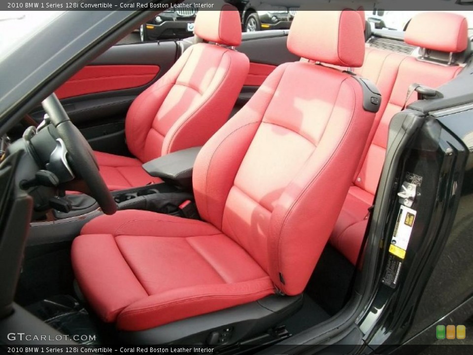 Coral Red Boston Leather Interior Photo for the 2010 BMW 1 Series 128i Convertible #43628094