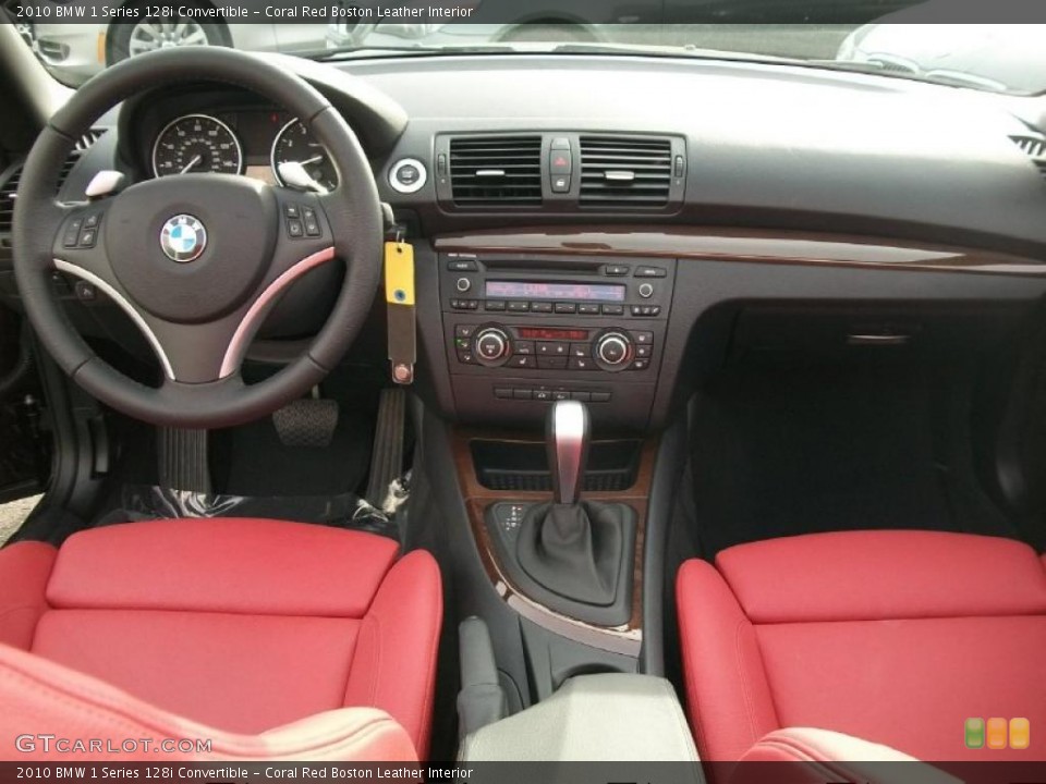 Coral Red Boston Leather Interior Dashboard for the 2010 BMW 1 Series 128i Convertible #43628108