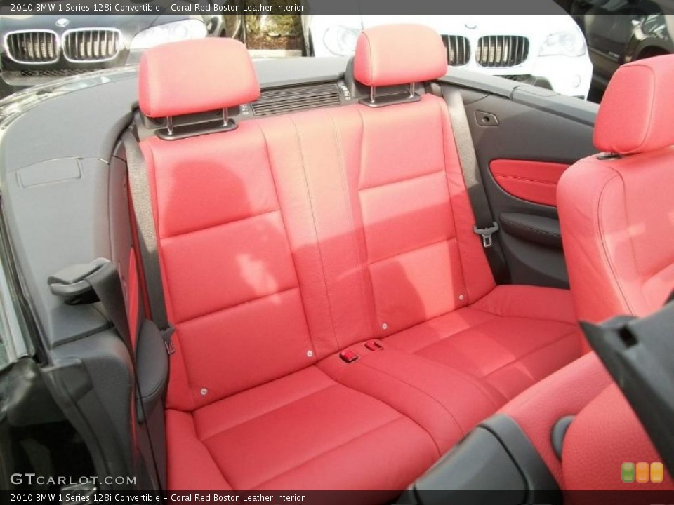 Coral Red Boston Leather Interior Photo for the 2010 BMW 1 Series 128i Convertible #43628240