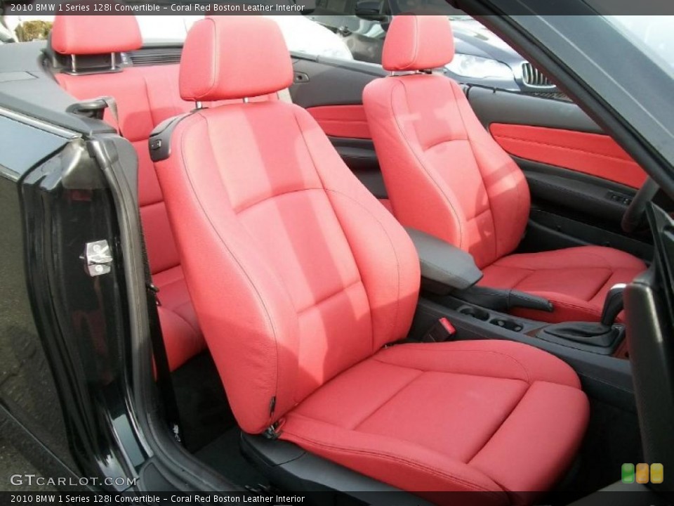 Coral Red Boston Leather Interior Photo for the 2010 BMW 1 Series 128i Convertible #43628284