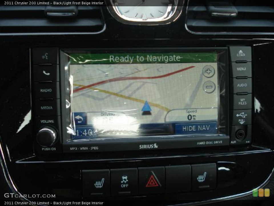 Black/Light Frost Beige Interior Navigation for the 2011 Chrysler 200 Limited #43635472