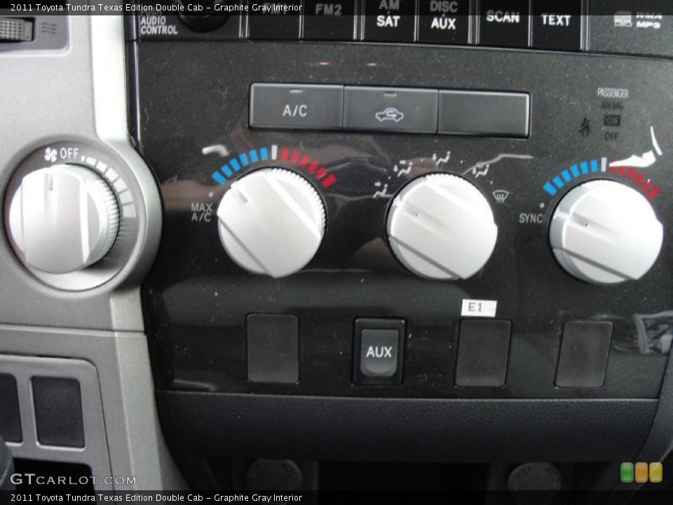 Graphite Gray Interior Controls for the 2011 Toyota Tundra Texas Edition Double Cab #43637344
