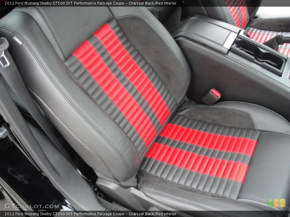 Charcoal Black/Red Interior Photo for the 2011 Ford Mustang Shelby GT500 SVT Performance Package Coupe #43640472