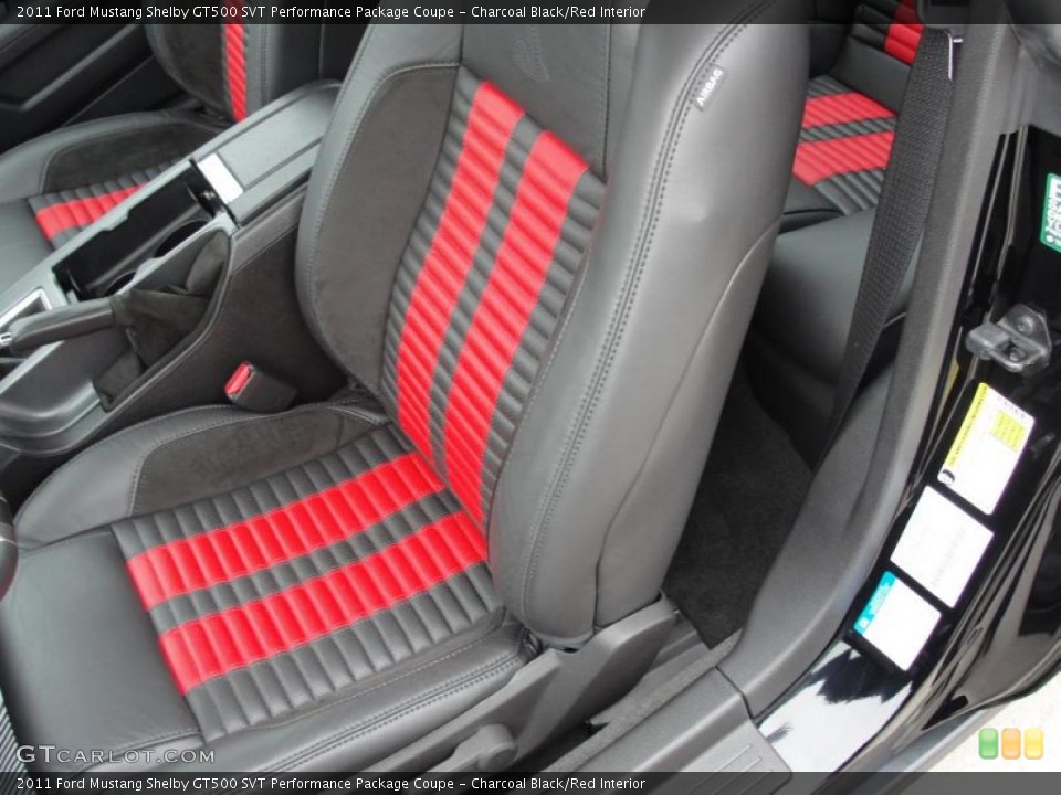 Charcoal Black/Red Interior Photo for the 2011 Ford Mustang Shelby GT500 SVT Performance Package Coupe #43640504