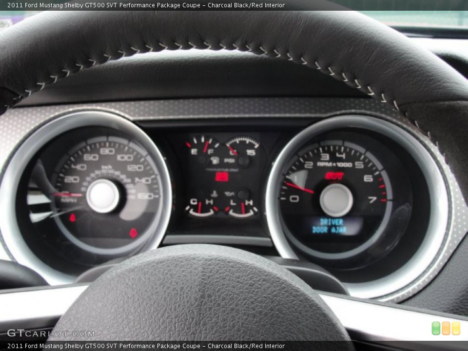 Charcoal Black/Red Interior Gauges for the 2011 Ford Mustang Shelby GT500 SVT Performance Package Coupe #43640572