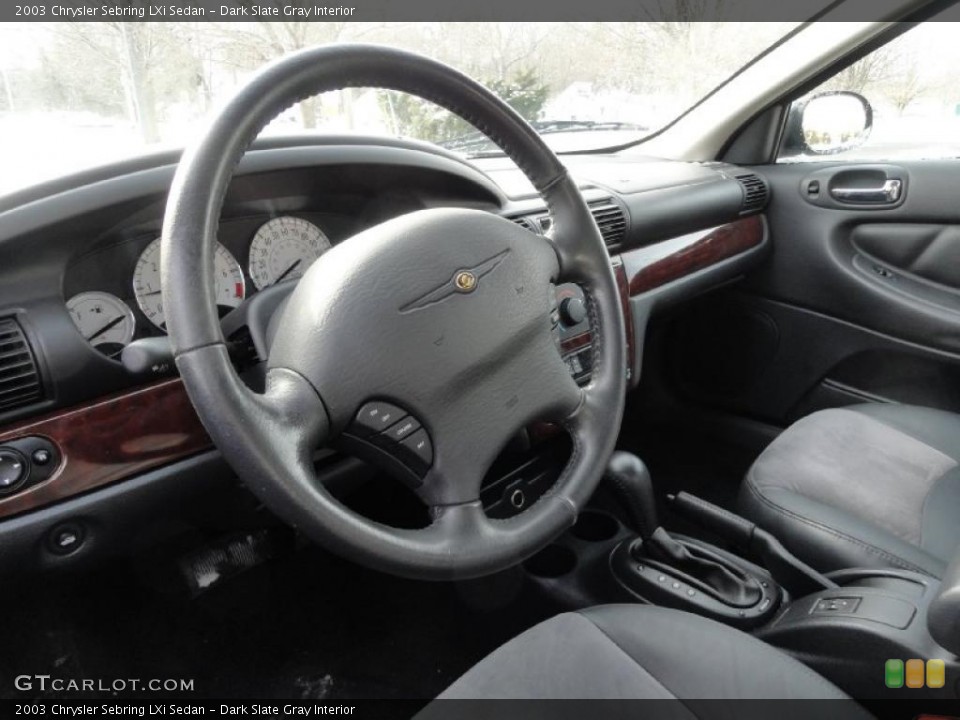 Dark Slate Gray Interior Steering Wheel for the 2003 Chrysler Sebring LXi Sedan #43648595