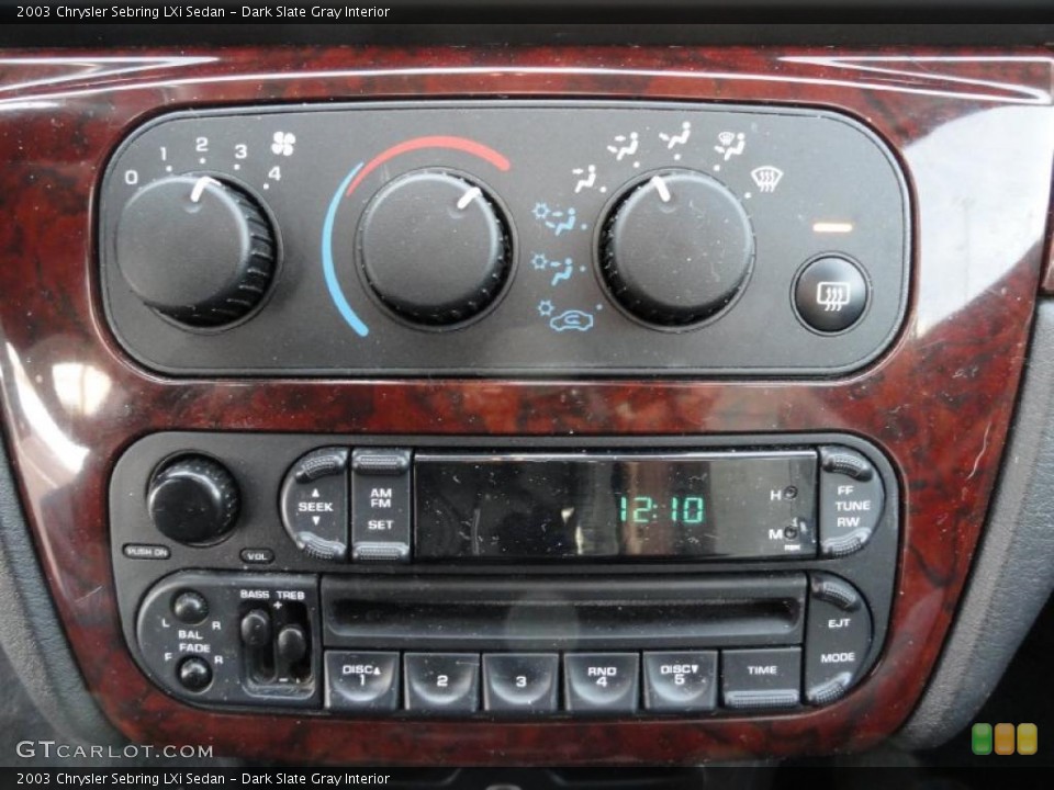 Dark Slate Gray Interior Controls for the 2003 Chrysler Sebring LXi Sedan #43648631