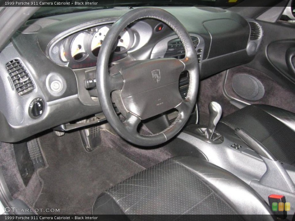 Black Interior Steering Wheel for the 1999 Porsche 911 Carrera Cabriolet #43656675