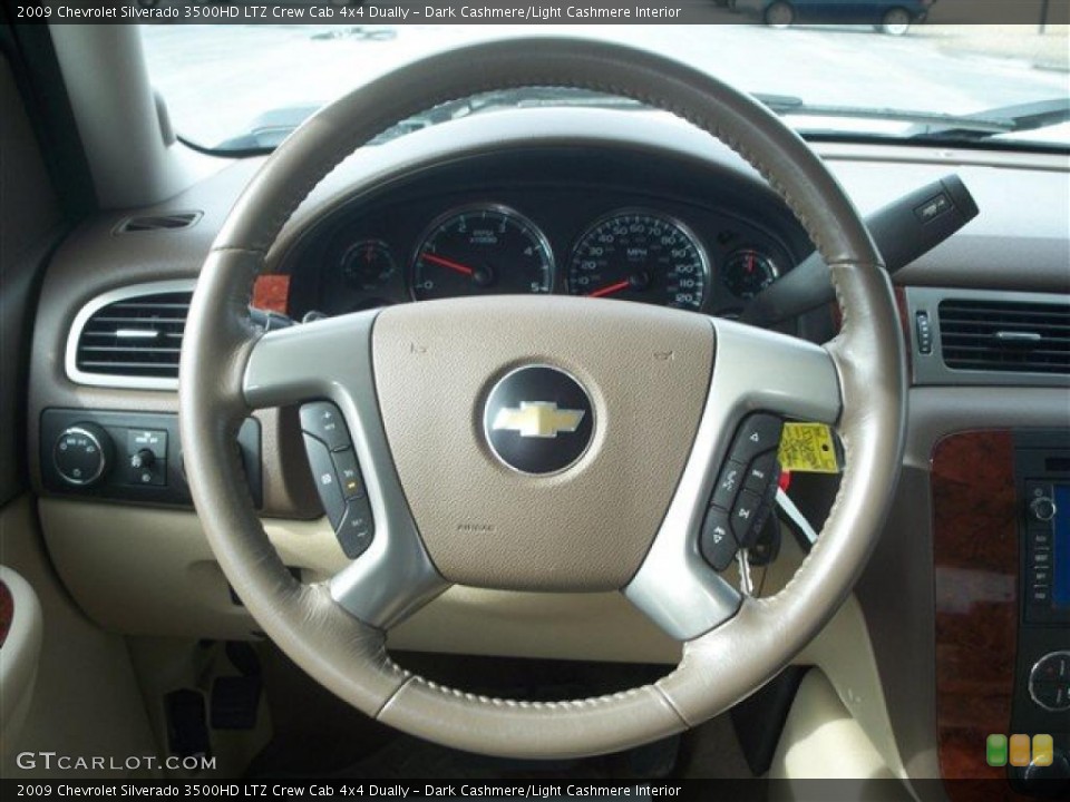 Dark Cashmere/Light Cashmere Interior Steering Wheel for the 2009 Chevrolet Silverado 3500HD LTZ Crew Cab 4x4 Dually #43657303