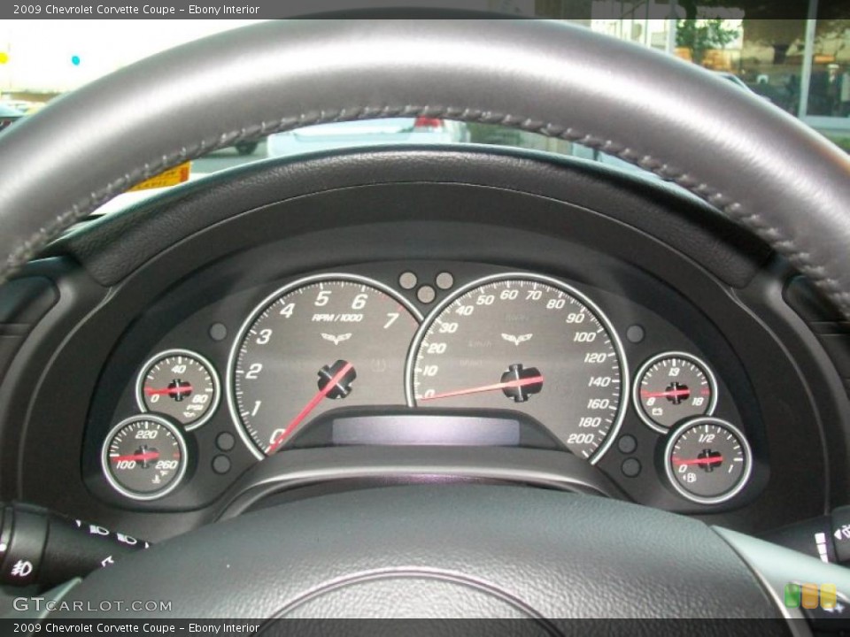 Ebony Interior Gauges for the 2009 Chevrolet Corvette Coupe #43669672