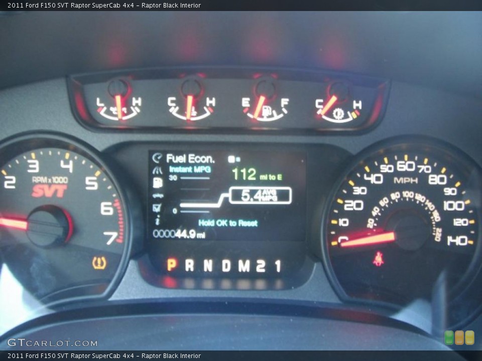Raptor Black Interior Gauges for the 2011 Ford F150 SVT Raptor SuperCab 4x4 #43721081