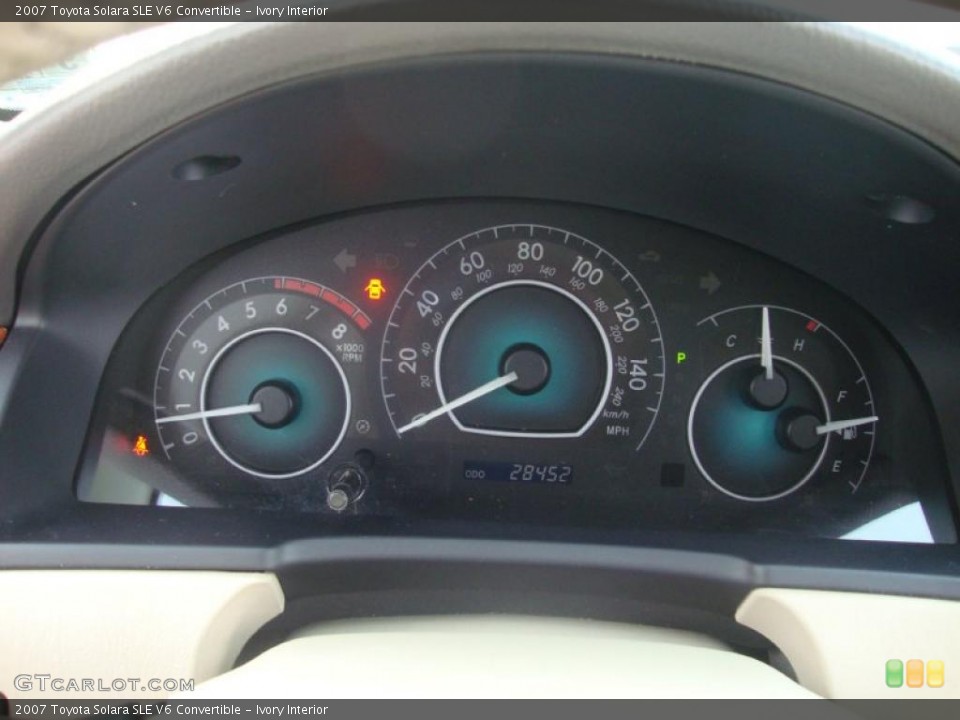 Ivory Interior Gauges for the 2007 Toyota Solara SLE V6 Convertible #43742348