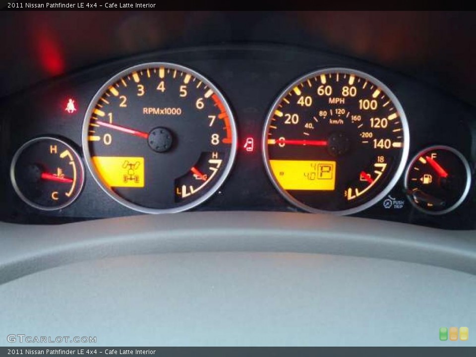 Cafe Latte Interior Gauges for the 2011 Nissan Pathfinder LE 4x4 #43782730