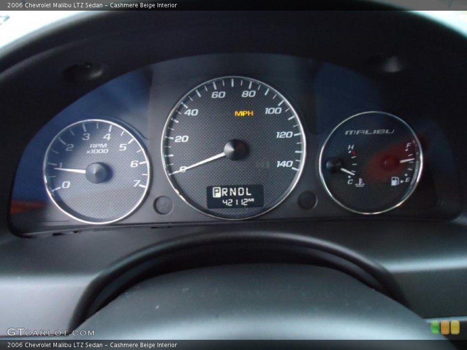 Cashmere Beige Interior Gauges for the 2006 Chevrolet Malibu LTZ Sedan #43816873