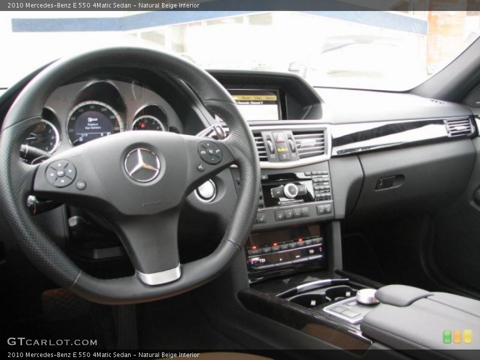Natural Beige Interior Dashboard for the 2010 Mercedes-Benz E 550 4Matic Sedan #43818915