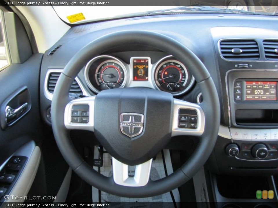 Black/Light Frost Beige Interior Steering Wheel for the 2011 Dodge Journey Express #43822361