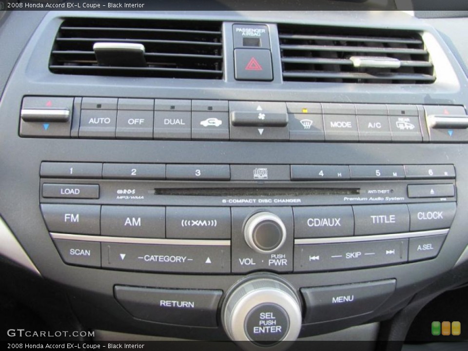 Black Interior Controls for the 2008 Honda Accord EX-L Coupe #43856341