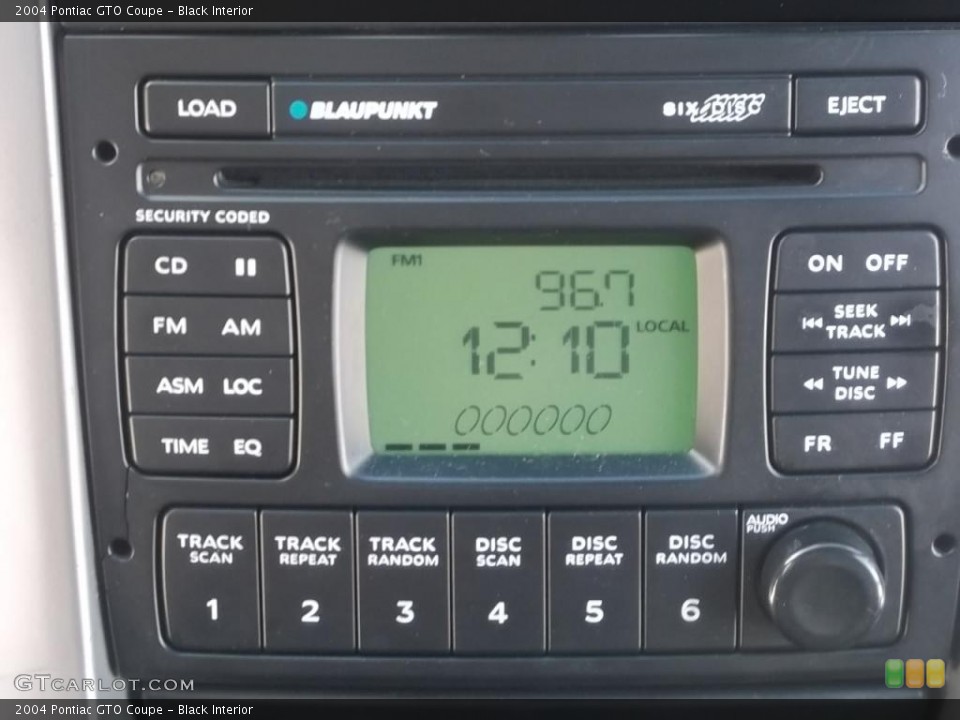 Black Interior Controls for the 2004 Pontiac GTO Coupe #43886495