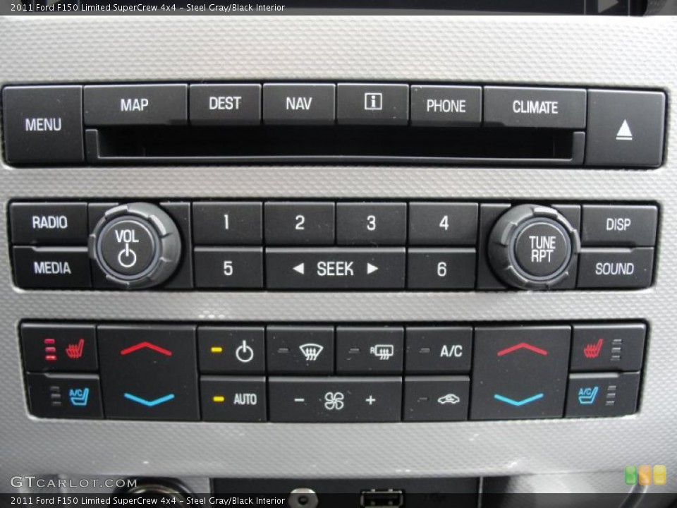 Steel Gray/Black Interior Controls for the 2011 Ford F150 Limited SuperCrew 4x4 #43886791