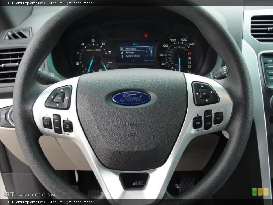 Medium Light Stone Interior Steering Wheel for the 2011 Ford Explorer FWD #43887887