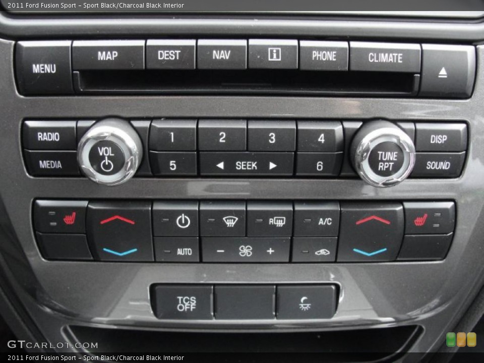 Sport Black/Charcoal Black Interior Controls for the 2011 Ford Fusion Sport #43891723