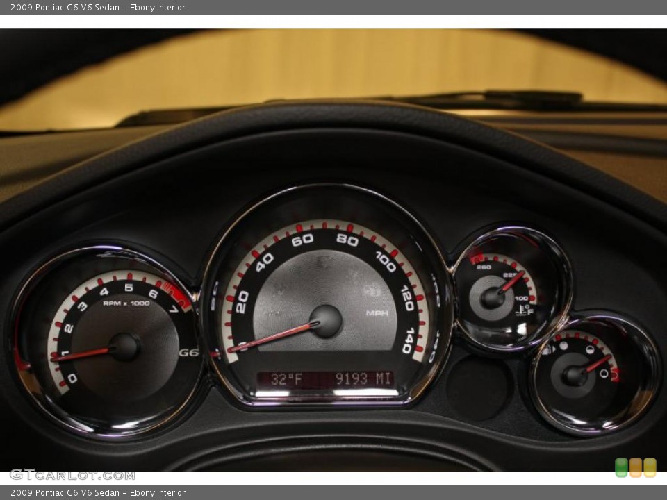 Ebony Interior Gauges for the 2009 Pontiac G6 V6 Sedan #43895789
