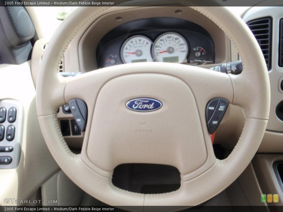 Medium/Dark Pebble Beige Interior Steering Wheel for the 2005 Ford Escape Limited #43895801
