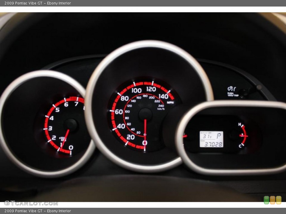 Ebony Interior Gauges for the 2009 Pontiac Vibe GT #43900105