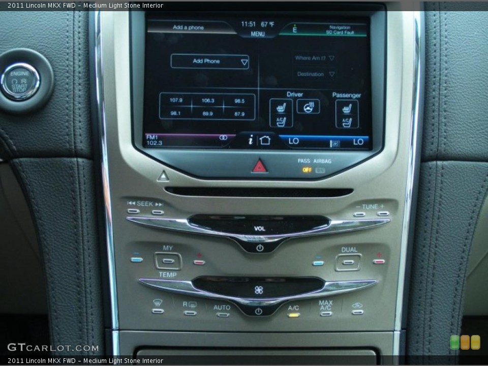 Medium Light Stone Interior Controls for the 2011 Lincoln MKX FWD #43901513