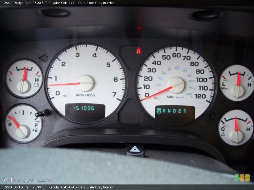 Dark Slate Gray Interior Gauges for the 2004 Dodge Ram 2500 SLT Regular Cab 4x4 #43909296