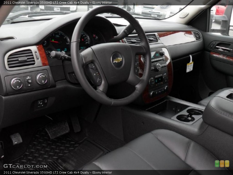 Ebony 2011 Chevrolet Silverado 3500HD Interiors