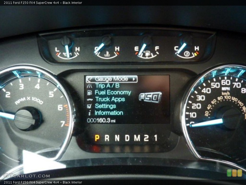 Black Interior Gauges for the 2011 Ford F150 FX4 SuperCrew 4x4 #43926435