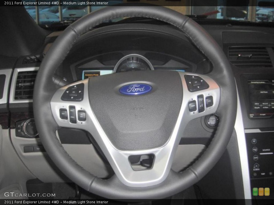 Medium Light Stone Interior Steering Wheel for the 2011 Ford Explorer Limited 4WD #43928322