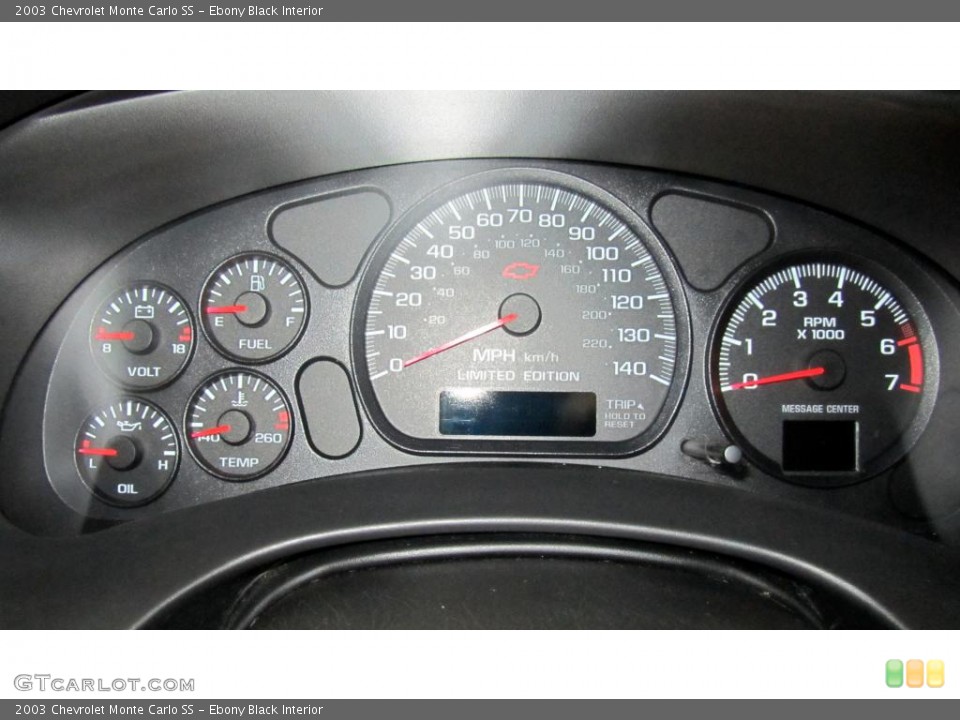 Ebony Black Interior Gauges for the 2003 Chevrolet Monte Carlo SS #43932070